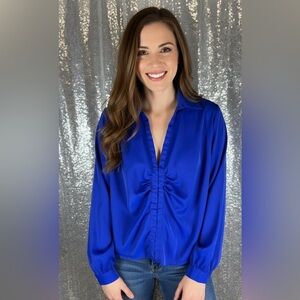 Chic Royal Blue Women's Blouse